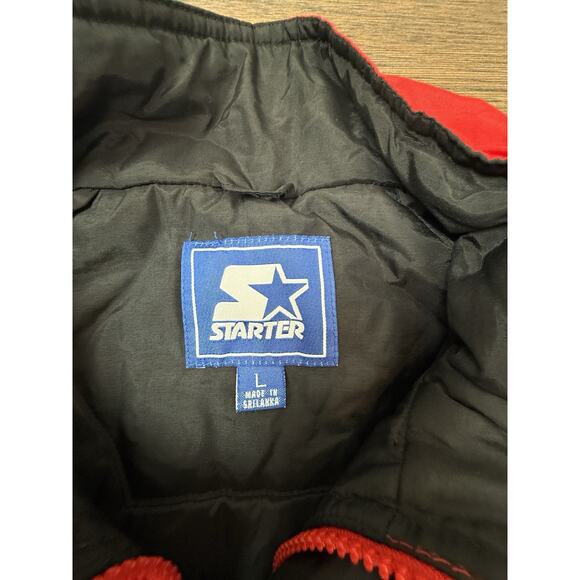 Vintage Wisconsin Badgers Starter Jacket Embroidered Red 1/4 Zip Size Large - Picture 4 of 7